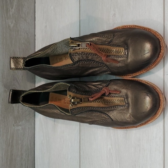 Free People Jim Barnier Womens Boho Leather Moto Heels shoes sz 9.5 USA - Picture 4 of 16